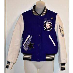 COACH XS Waverly Varsity Jacket Baseball New York NYC Patch Blue Purple White